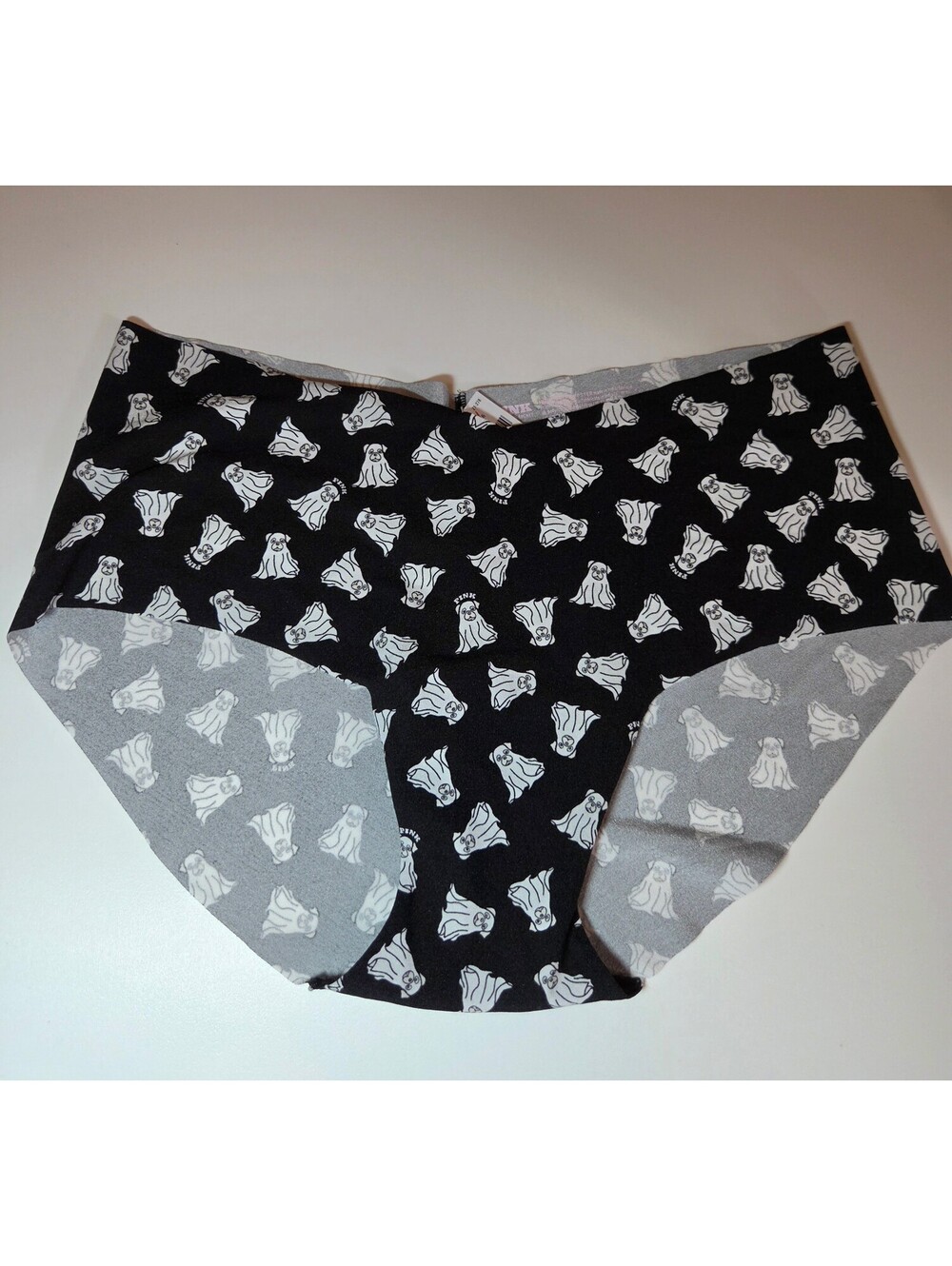 PINK Victoria’s Secret No Show Hiphugger Panty XL Ghost Dog Halloween NWT